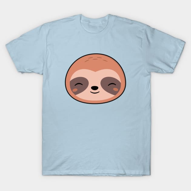 Kawaii Cute Sloth Face T-Shirt by happinessinatee